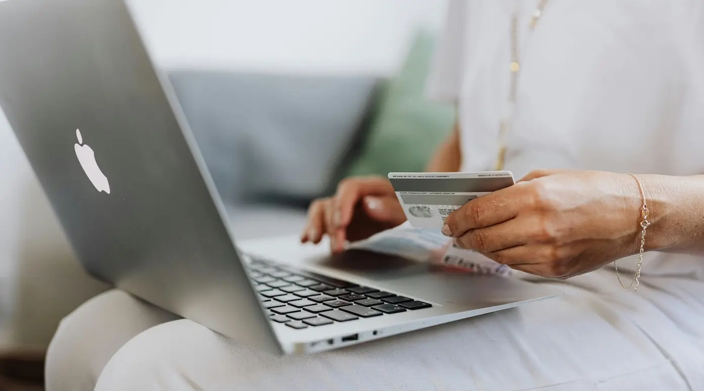 A customer making an online purchase with a small business